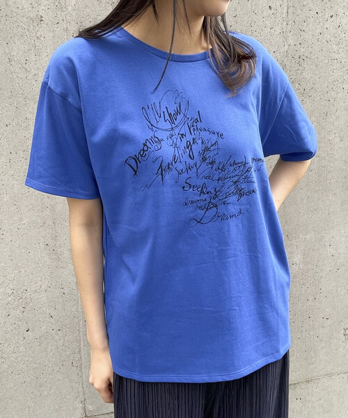 COMME CA ISM(コムサイズム)の「グラフィカル Tシャツ(Tシャツ/カットソー・レディース・イエロー/ブラック/グリーン/ホワイト/マジェンタ/ブルー・SMALL/MEDIUM/LARGE/X-LARGE)」の4枚目の写真