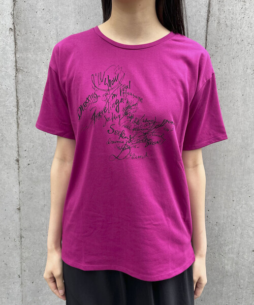 COMME CA ISM(コムサイズム)の「グラフィカル Tシャツ(Tシャツ/カットソー・レディース・イエロー/ブラック/グリーン/ホワイト/マジェンタ/ブルー・SMALL/MEDIUM/LARGE/X-LARGE)」の21枚目の写真