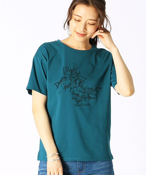 COMME CA ISM(コムサイズム)の「グラフィカル Tシャツ(Tシャツ/カットソー・レディース・イエロー/ブラック/グリーン/ホワイト/マジェンタ/ブルー・SMALL/MEDIUM/LARGE/X-LARGE)」の3枚目の写真