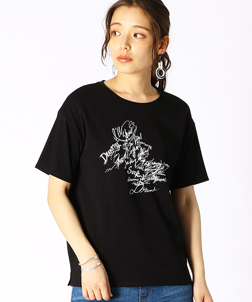 COMME CA ISM(コムサイズム)の「グラフィカル Tシャツ(Tシャツ/カットソー・レディース・イエロー/ブラック/グリーン/ホワイト/マジェンタ/ブルー・SMALL/MEDIUM/LARGE/X-LARGE)」の2枚目の写真