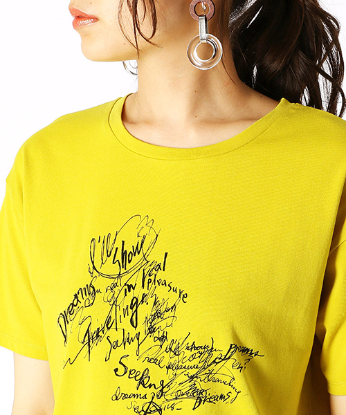 COMME CA ISM(コムサイズム)の「グラフィカル Tシャツ(Tシャツ/カットソー・レディース・イエロー/ブラック/グリーン/ホワイト/マジェンタ/ブルー・SMALL/MEDIUM/LARGE/X-LARGE)」の10枚目の写真