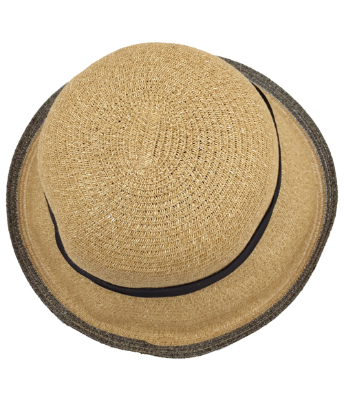 polcadot(ポルカドット)の「チャーム付 ふちライン ペーパーハット/ペーパーキャペリン(ハット・レディース・アイボリー/ブラック/ベージュ・FREE)」の6枚目の写真