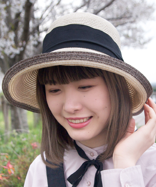 polcadot(ポルカドット)の「チャーム付 ふちライン ペーパーハット/ペーパーキャペリン(ハット・レディース・アイボリー/ブラック/ベージュ・FREE)」の13枚目の写真