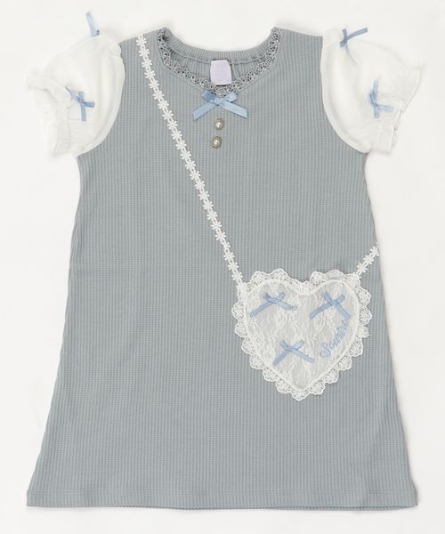 axes femme(アクシーズファム)の「ハートポケットカットチュニ(チュニック・キッズ・サックスブルー/ピンク・MEDIUM/LARGE/SMALL/X-LARGE/XX-LARGE)」の1枚目の写真