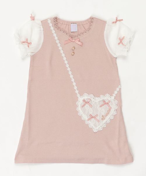 axes femme(アクシーズファム)の「ハートポケットカットチュニ(チュニック・キッズ・サックスブルー/ピンク・MEDIUM/LARGE/SMALL/X-LARGE/XX-LARGE)」の2枚目の写真