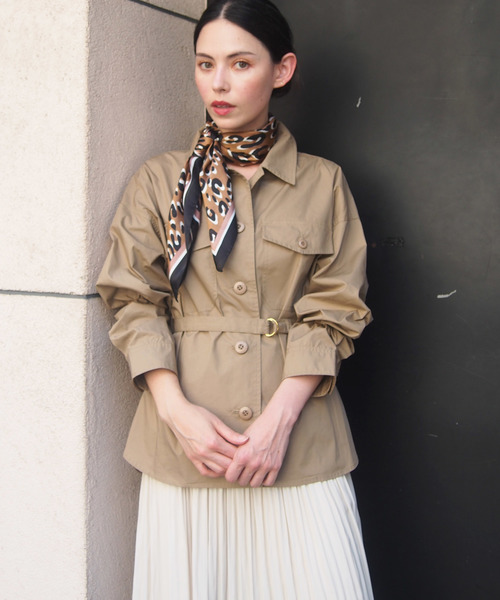 PICCIN（ピッチン）の「ベルト付きCPOコットンシャツ（シャツ/ブラウス・レディース・ネイビー/カーキ/キャメル・MEDIUM）」の3枚目の写真