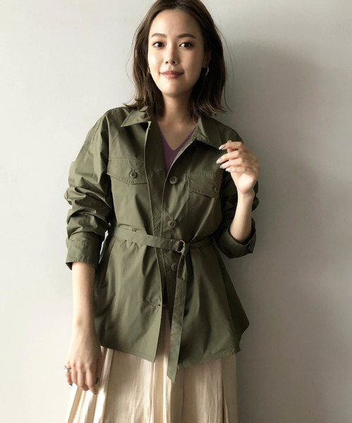 PICCIN（ピッチン）の「ベルト付きCPOコットンシャツ（シャツ/ブラウス・レディース・ネイビー/カーキ/キャメル・MEDIUM）」の16枚目の写真