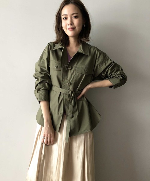 PICCIN（ピッチン）の「ベルト付きCPOコットンシャツ（シャツ/ブラウス・レディース・ネイビー/カーキ/キャメル・MEDIUM）」の15枚目の写真