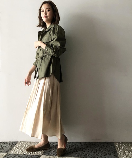 PICCIN（ピッチン）の「ベルト付きCPOコットンシャツ（シャツ/ブラウス・レディース・ネイビー/カーキ/キャメル・MEDIUM）」の12枚目の写真