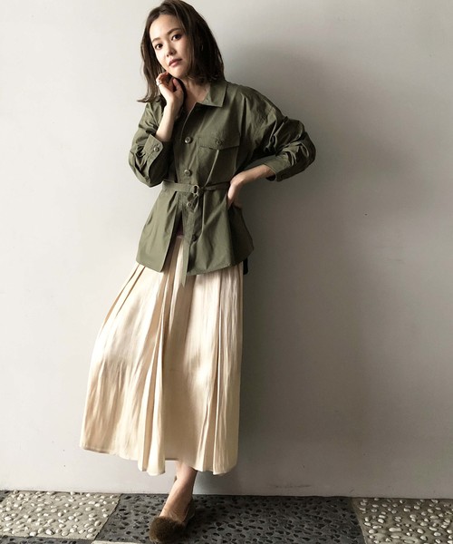 PICCIN（ピッチン）の「ベルト付きCPOコットンシャツ（シャツ/ブラウス・レディース・ネイビー/カーキ/キャメル・MEDIUM）」の11枚目の写真