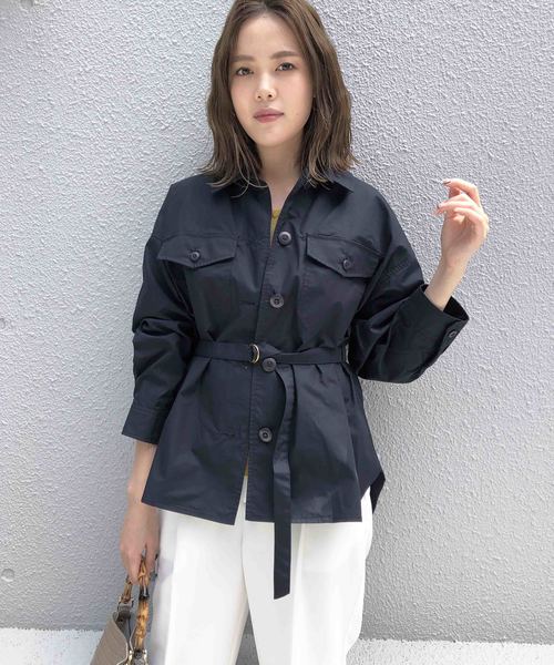 PICCIN（ピッチン）の「ベルト付きCPOコットンシャツ（シャツ/ブラウス・レディース・ネイビー/カーキ/キャメル・MEDIUM）」の10枚目の写真