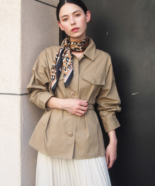 PICCIN（ピッチン）の「ベルト付きCPOコットンシャツ（シャツ/ブラウス・レディース・ネイビー/カーキ/キャメル・MEDIUM）」の22枚目の写真