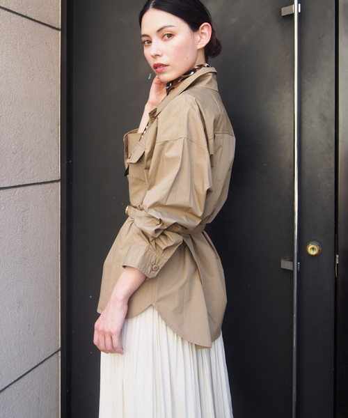 PICCIN（ピッチン）の「ベルト付きCPOコットンシャツ（シャツ/ブラウス・レディース・ネイビー/カーキ/キャメル・MEDIUM）」の21枚目の写真