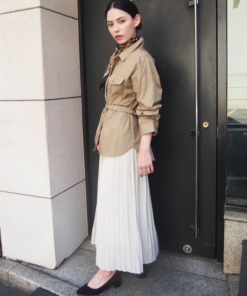 PICCIN（ピッチン）の「ベルト付きCPOコットンシャツ（シャツ/ブラウス・レディース・ネイビー/カーキ/キャメル・MEDIUM）」の20枚目の写真