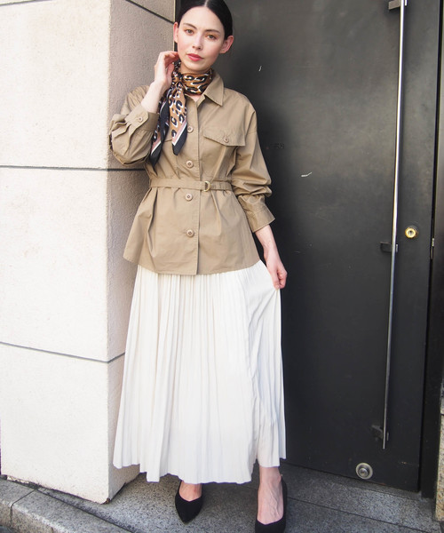 PICCIN（ピッチン）の「ベルト付きCPOコットンシャツ（シャツ/ブラウス・レディース・ネイビー/カーキ/キャメル・MEDIUM）」の18枚目の写真