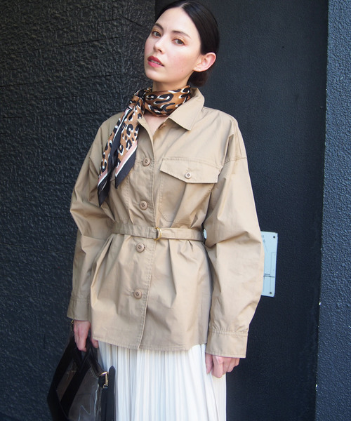 PICCIN（ピッチン）の「ベルト付きCPOコットンシャツ（シャツ/ブラウス・レディース・ネイビー/カーキ/キャメル・MEDIUM）」の17枚目の写真