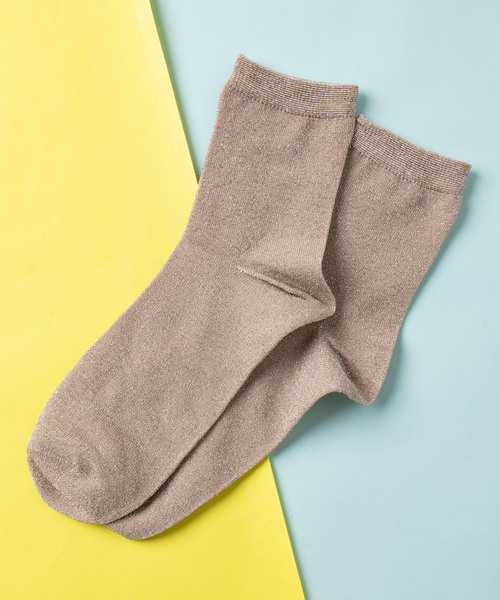 WEGO（ウィゴー）の「WEGO/ラメソックス（ソックス/靴下・レディース・ブラック/ベージュ/パープル/ブラウン/シルバー/ゴールド/その他1/ブラック系その他/ライトピンク/ホワイト・FREE）」の6枚目の写真