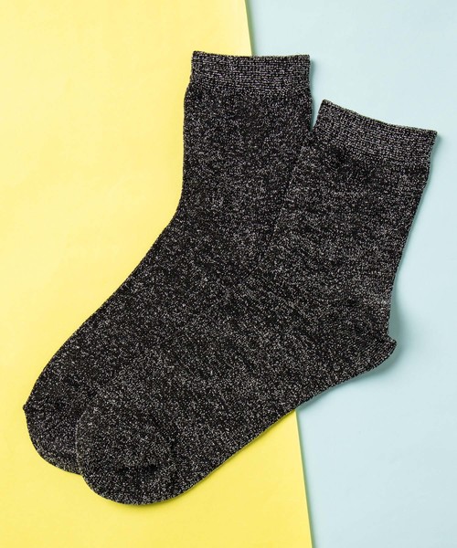 WEGO（ウィゴー）の「WEGO/ラメソックス（ソックス/靴下・レディース・ブラック/ベージュ/パープル/ブラウン/シルバー/ゴールド/その他1/ブラック系その他/ライトピンク/ホワイト・FREE）」の4枚目の写真