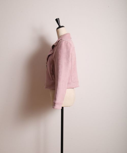 tocco closet（トッコ　クローゼット）の「ポケりぼんフェイクスエードライダースジャケット（ライダースジャケット・レディース・ピンク系その他/アイボリー/ブラウン系その他/グレー系その他・M）」の19枚目の写真