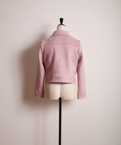 tocco closet（トッコ　クローゼット）の「ポケりぼんフェイクスエードライダースジャケット（ライダースジャケット・レディース・ピンク系その他/アイボリー/ブラウン系その他/グレー系その他・M）」の20枚目の写真