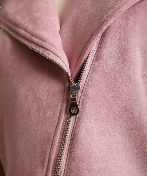 tocco closet（トッコ　クローゼット）の「ポケりぼんフェイクスエードライダースジャケット（ライダースジャケット・レディース・ピンク系その他/アイボリー/ブラウン系その他/グレー系その他・M）」の11枚目の写真