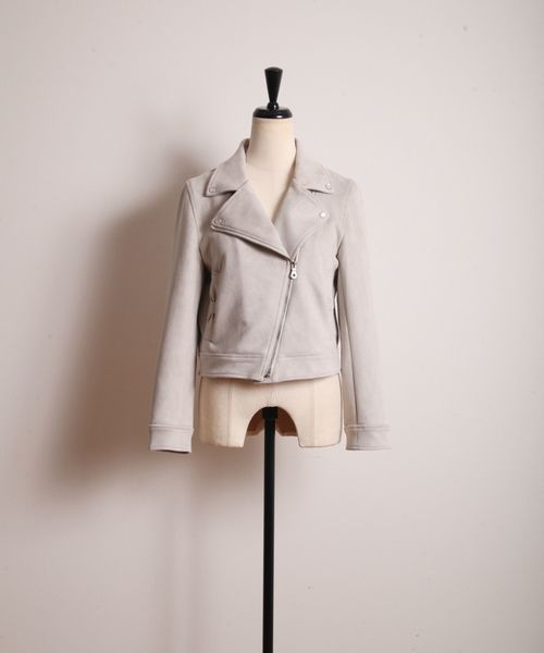 tocco closet（トッコ　クローゼット）の「ポケりぼんフェイクスエードライダースジャケット（ライダースジャケット・レディース・ピンク系その他/アイボリー/ブラウン系その他/グレー系その他・M）」の15枚目の写真