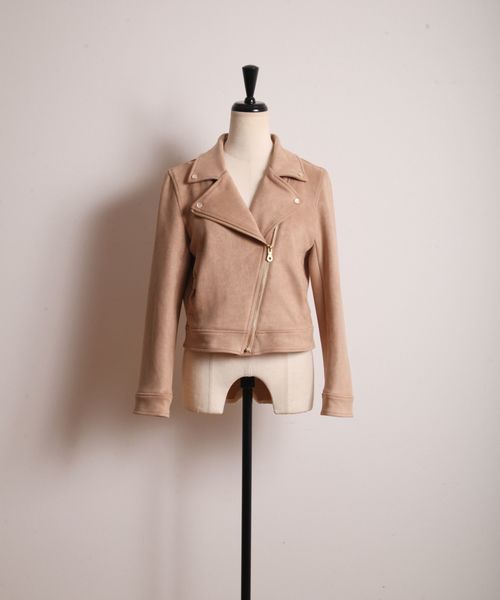 tocco closet（トッコ　クローゼット）の「ポケりぼんフェイクスエードライダースジャケット（ライダースジャケット・レディース・ピンク系その他/アイボリー/ブラウン系その他/グレー系その他・M）」の16枚目の写真