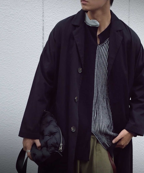 antiqua（アンティカ）の「配色アシメ綿ニット（ニット/セーター・メンズ・ブラック/ナチュラル・M/L/L/XL）」の4枚目の写真