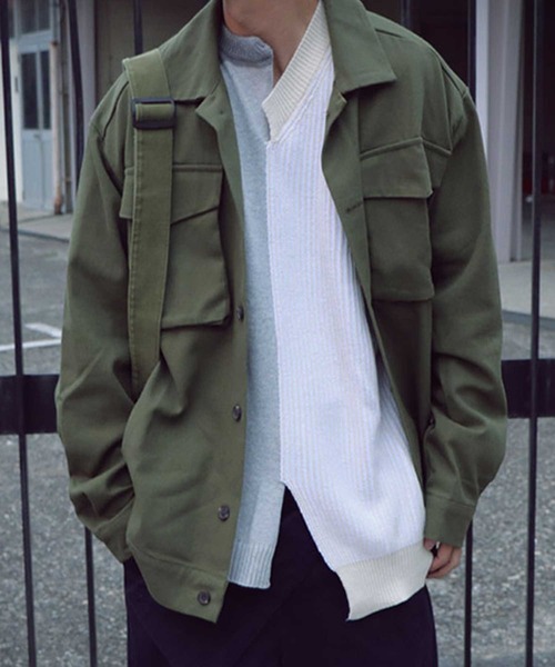 antiqua（アンティカ）の「配色アシメ綿ニット（ニット/セーター・メンズ・ブラック/ナチュラル・M/L/L/XL）」の15枚目の写真