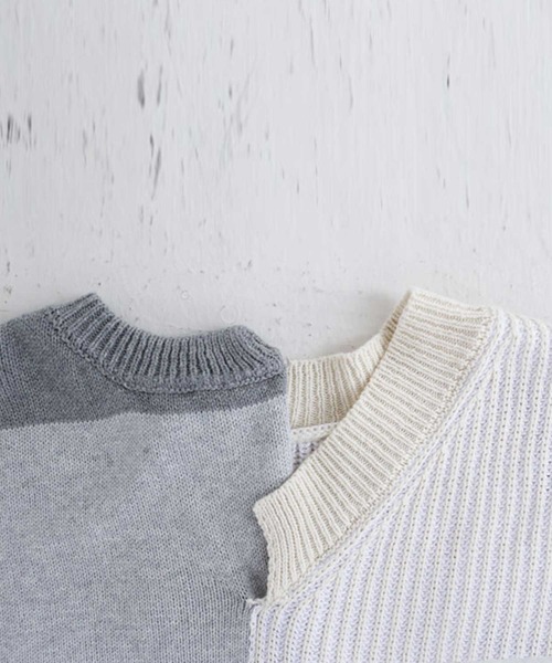 antiqua（アンティカ）の「配色アシメ綿ニット（ニット/セーター・メンズ・ブラック/ナチュラル・M/L/L/XL）」の18枚目の写真