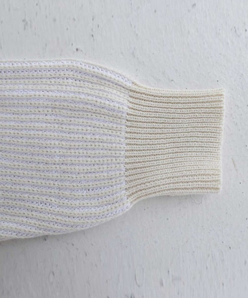 antiqua（アンティカ）の「配色アシメ綿ニット（ニット/セーター・メンズ・ブラック/ナチュラル・M/L/L/XL）」の20枚目の写真