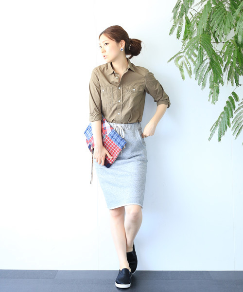 B:MING by BEAMS（ビーミングバイビームス）の「□B ビーミング by ビームス / タイプライターワークシャツ（シャツ/ブラウス・レディース・ネイビー/グリーン/ベージュ・LARGE/SMALL/MEDIUM）」の13枚目の写真