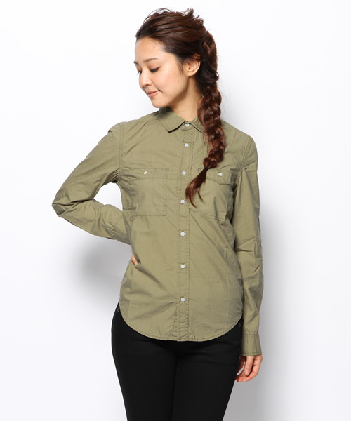 B:MING by BEAMS（ビーミングバイビームス）の「□B ビーミング by ビームス / タイプライターワークシャツ（シャツ/ブラウス・レディース・ネイビー/グリーン/ベージュ・LARGE/SMALL/MEDIUM）」の2枚目の写真