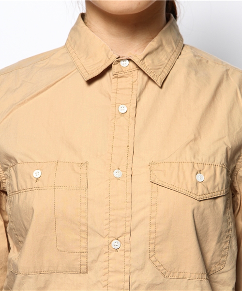 B:MING by BEAMS（ビーミングバイビームス）の「□B ビーミング by ビームス / タイプライターワークシャツ（シャツ/ブラウス・レディース・ネイビー/グリーン/ベージュ・LARGE/SMALL/MEDIUM）」の8枚目の写真