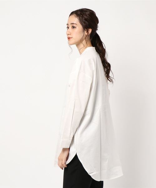 notch.（ノッチ）の「バンドカラーシャツチュニック（シャツ/ブラウス・レディース・オフホワイト・M）」の2枚目の写真