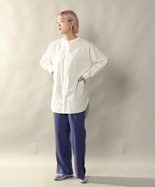 notch.（ノッチ）の「バンドカラーシャツチュニック（シャツ/ブラウス・レディース・オフホワイト・M）」の9枚目の写真