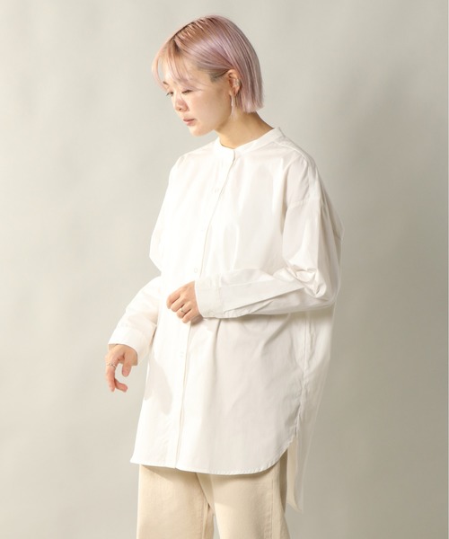 notch.（ノッチ）の「バンドカラーシャツチュニック（シャツ/ブラウス・レディース・オフホワイト・M）」の8枚目の写真