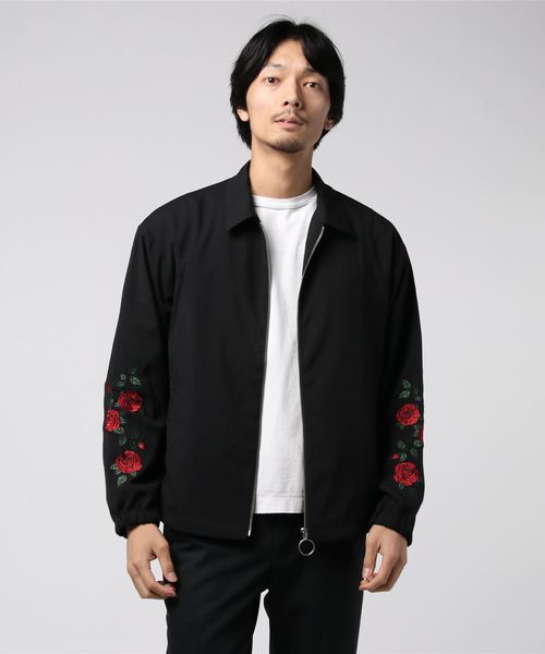 WEGO（ウィゴー）の「WEGO/ローズ刺繍スウィングトップ（ブルゾン・メンズ・ブラック・MEDIUM/LARGE）」の12枚目の写真