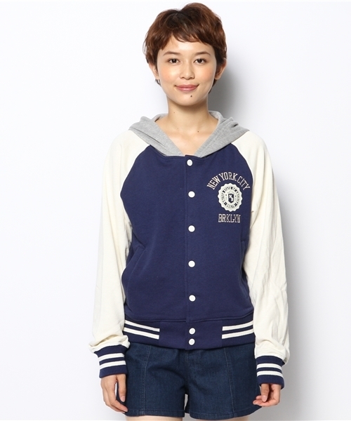 WEGO（ウィゴー）の「WEGO/カレッジパーカースタジャン（スタジャン・レディース・ブラック/ネイビー/レッド・FREE）」の13枚目の写真