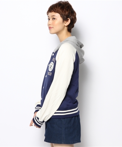 WEGO（ウィゴー）の「WEGO/カレッジパーカースタジャン（スタジャン・レディース・ブラック/ネイビー/レッド・FREE）」の14枚目の写真