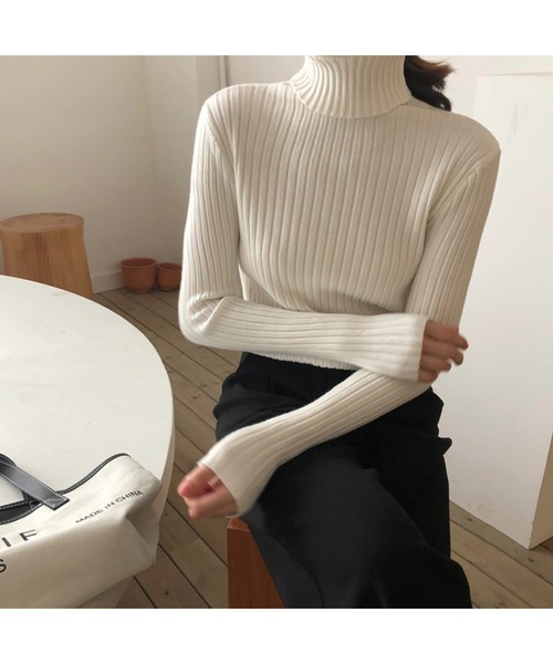 THISIS（ディスイズ）の「リブ タートルネックニット（ニット/セーター・レディース・A/B/C/D/E/F/G/H/I/J・FREE）」の12枚目の写真