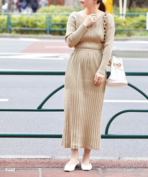 ADAM ET ROPE' | ２ＷＡＹカシュクールリブニットワンピース(ワンピース)