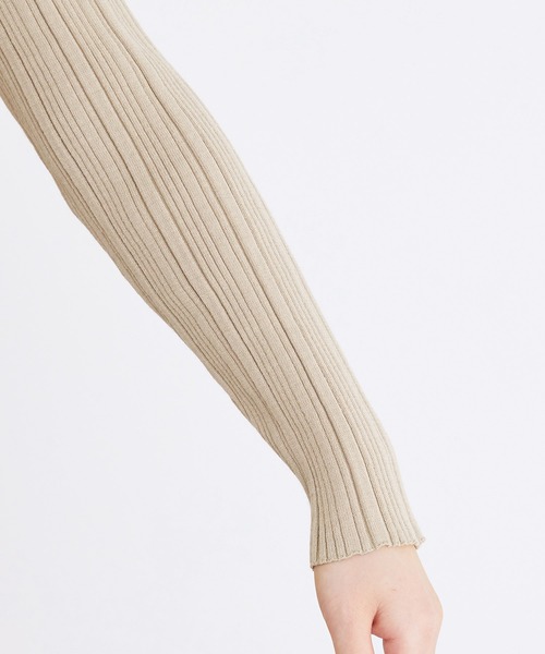 ADAM ET ROPE'（アダムエロペ）の「２ＷＡＹカシュクールリブニットワンピース（ワンピース・レディース・ブラック/ベージュ・FREE）」の6枚目の写真