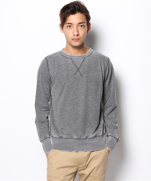 MORGAN HOMME（モルガンオム）の「オパールクルースエット/スウェット（スウェット・メンズ・グレー/ネイビー・AL/LARGE/MEDIUM）」の2枚目の写真