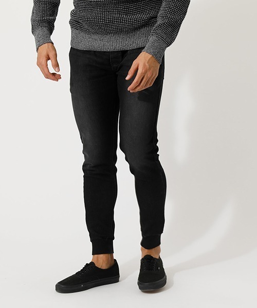 AZUL by moussy(アズールバイマウジー)の「NEW DOBBY SLIM JOGGER/ニュードビースリムジョガー(デニムパンツ・メンズ・ブルー/ブラック/ライトブルー・SMALL/LARGE/MEDIUM/X-SMALL/X-LARGE)」の12枚目の写真