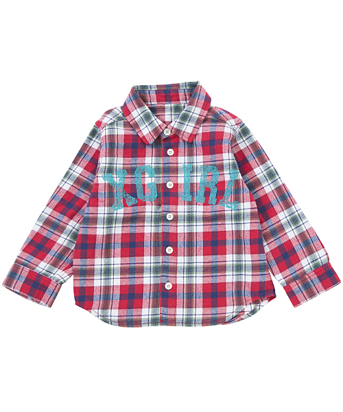 X-girl Stages（エックスガールステージス）の「COLORFUL SHIRT　（4T～7T）（シャツ/ブラウス・キッズ・レッド/ピンク/ネイビー・6T/7T/4T/5T）」の3枚目の写真