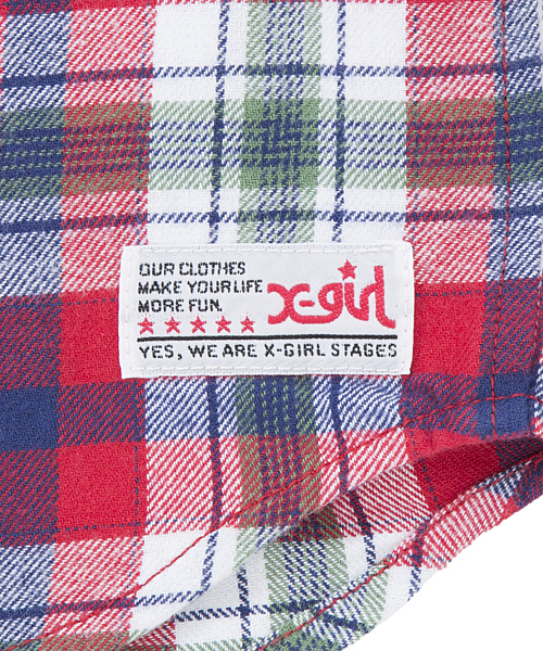 X-girl Stages（エックスガールステージス）の「COLORFUL SHIRT　（4T～7T）（シャツ/ブラウス・キッズ・レッド/ピンク/ネイビー・6T/7T/4T/5T）」の5枚目の写真