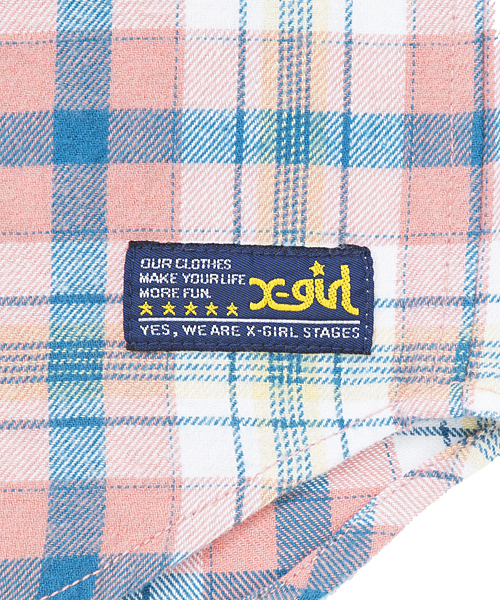 X-girl Stages（エックスガールステージス）の「COLORFUL SHIRT　（4T～7T）（シャツ/ブラウス・キッズ・レッド/ピンク/ネイビー・6T/7T/4T/5T）」の9枚目の写真