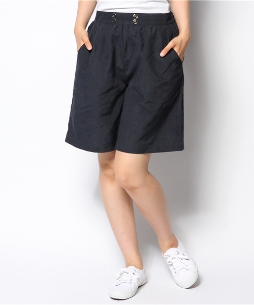 WEGO(ウィゴー)の「WEGO/ハーフガウチョパンツ(チノパンツ・レディース・ベージュ/ダークグリーン/ネイビー・FREE)」の3枚目の写真