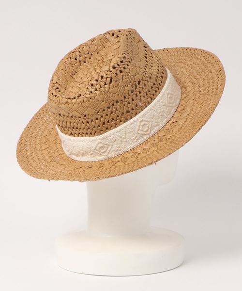 チャイハネ（チャイハネ）の「【チャイハネ】ジオメトリックペーパーハット（ハット・レディース・ブラウン/ナチュラル・FREE）」の4枚目の写真